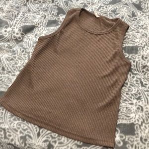 Bronze Ribbed Dress Tank